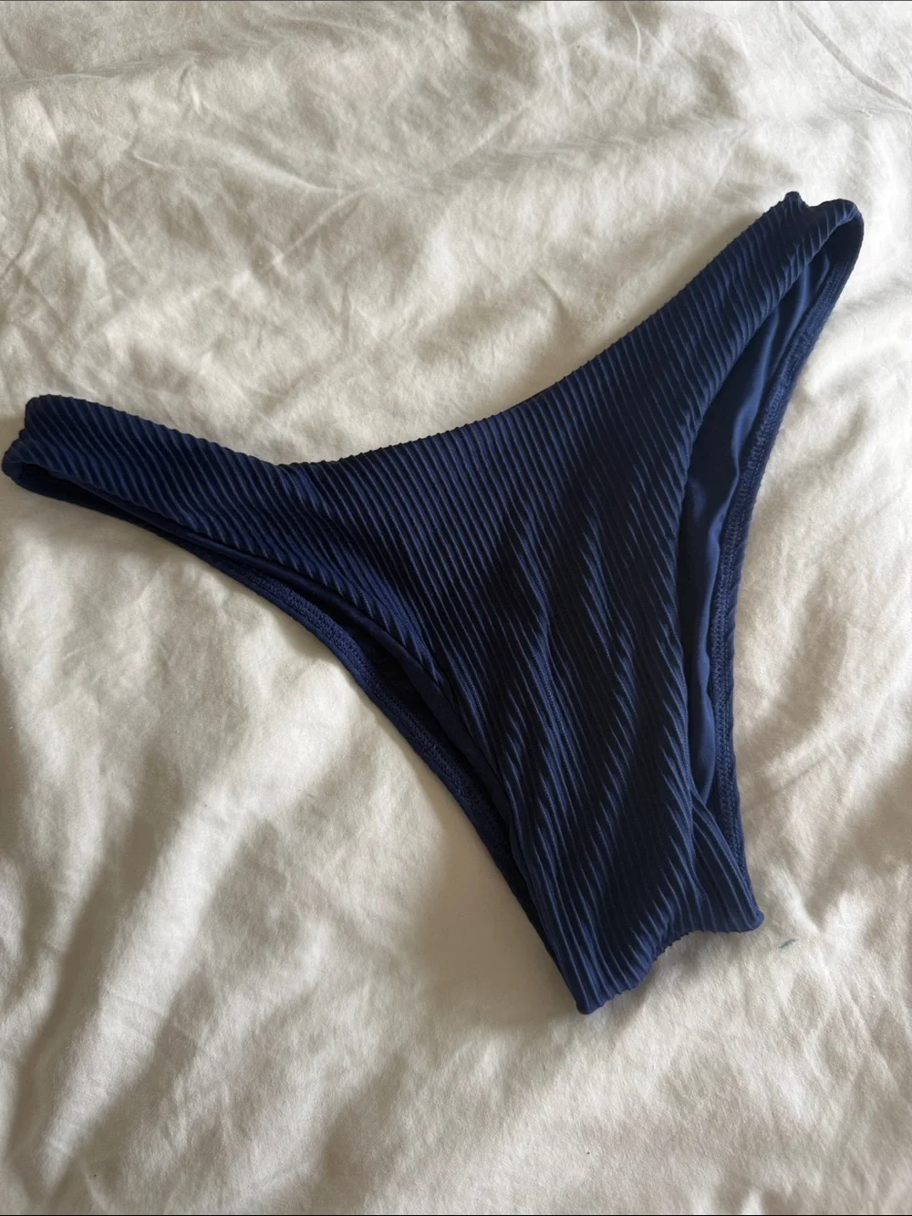 Monday Swimwear Navy Ribbed Byron Bikini Bottom
